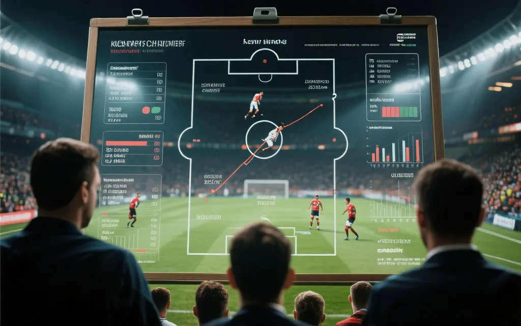 世界杯小组赛关键对决海报，数据可视化风格，占位图