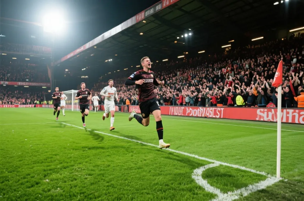 球员在主场球迷面前冲刺庆祝的瞬间